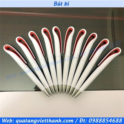Bút bi 0754 trắng - đỏ