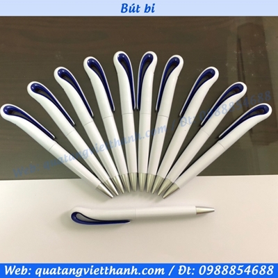 Bút bi 0754 trắng - xanh tím