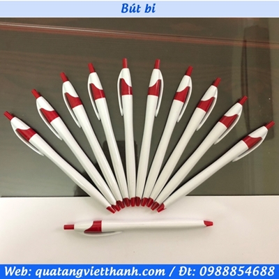 Bút bi 521 trắng - đỏ
