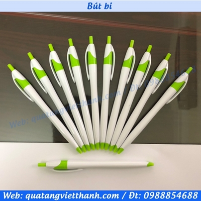 Bút bi 521 trắng - xanh cây