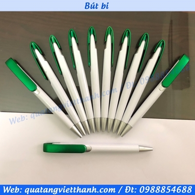 Bút bi VT1 trắng - xanh lá