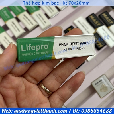 Thẻ hợp kim bạc 70x20mm