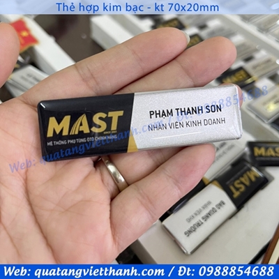 Thẻ hợp kim bạc 70x20mm