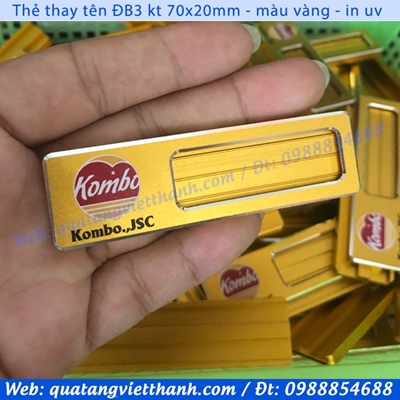 Thẻ thay tên ĐB3 vàng - in uv