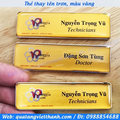 Thẻ tên kim loại, viền bạc