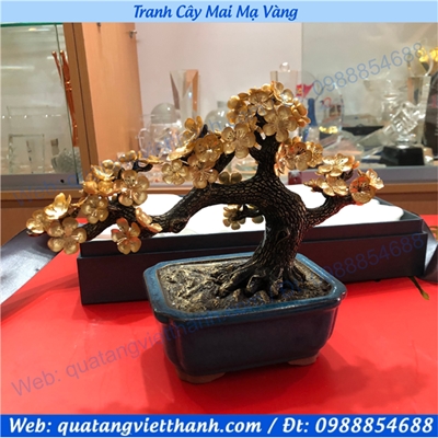 Tranh Cây Mai Mạ Vàng
