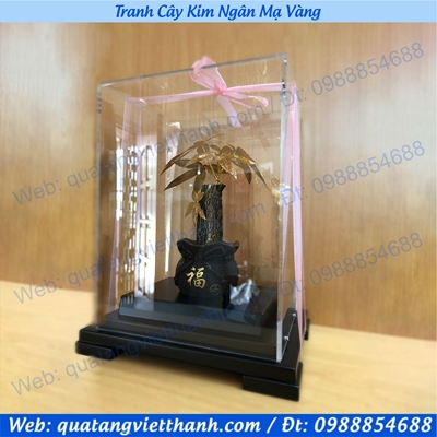 Tranh cây Kim Ngân mạ vàng 24k