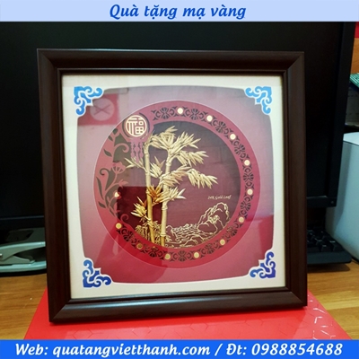 Tranh tre mạ vàng