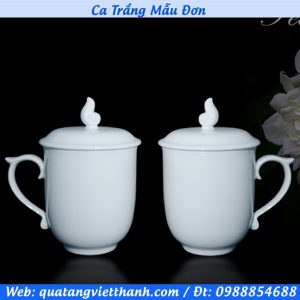Ca sứ trắng Mẫu Đơn - Minh Long