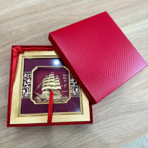 Tranh thuyền mạ vàng 20x20cm