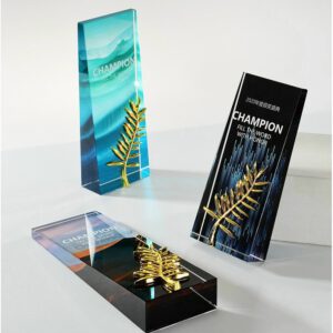 Biểu trưng pha lê Chữ nhật gắn phụ kiện